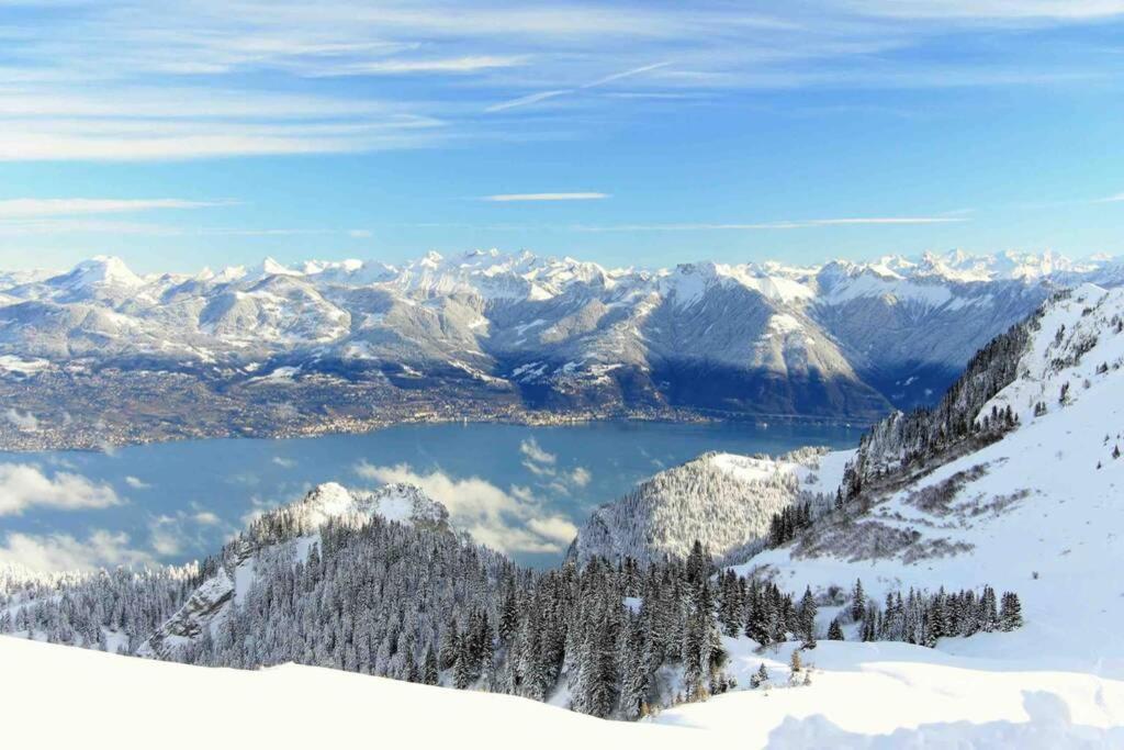 Duplex En Station Vue Sur Lac Leman Thollon-les-Memises ภายนอก รูปภาพ